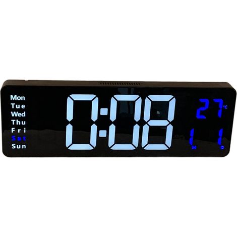 Eine elegante digitale Wanduhr mit Multifunktionstimer, großem LED-Display und automatischer Helligkeitsanpassung. Die Zeitspeicherfunktion bleibt auch nach einem Stromausfall erhalten.