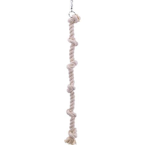 1 Corde pour Oiseau, 6 Nœuds en Coton, 100 cm Taille L, Jeu et Escalade pour Cage (1/2)