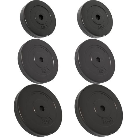 Plaques de poids 6 pcs 30 kg Béton