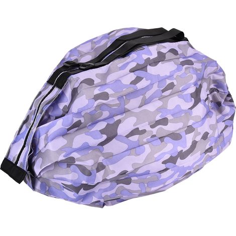 Sac de rangement grande capacité, sac de voyage à bandoulière unique, imperméable, sac de courses pliable et portable, camouflage violet