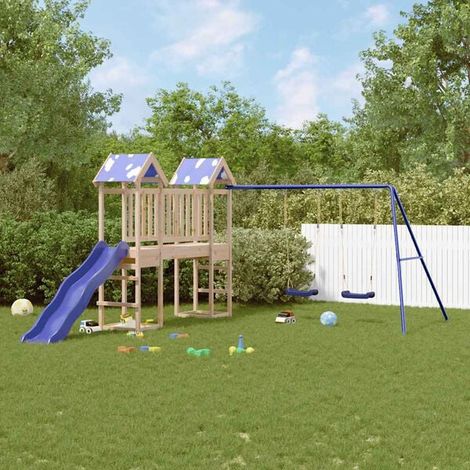 Aire de jeux extérieure : Aire de jeux d'extérieur bois de pin massif jeu extérieur enfant, aire de jeu jardin, balançoire enfant , pour jardin, usage domestique , enfant 3-8 ans (1/5)