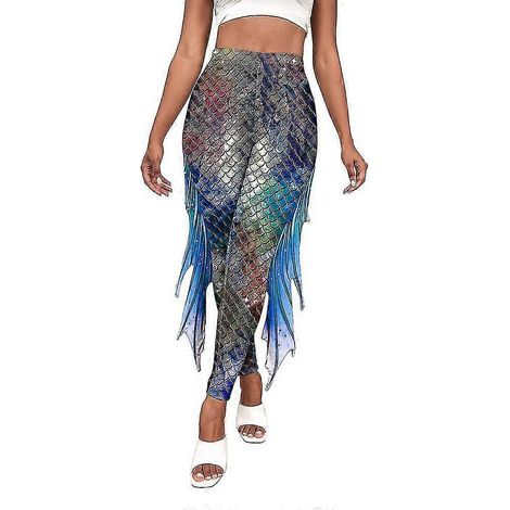 Leggings sirène pour femmes, leggings à écailles de poisson, pantalon long taille haute (XL Style 2) (1/5)