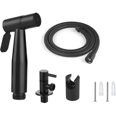 Pulvérisateur De Toilettes Noir Pulvérisateur Douche Hygiénique De Bidet Robinet À Fixation Mural À Haute Pression Et Économique Mais Robuste