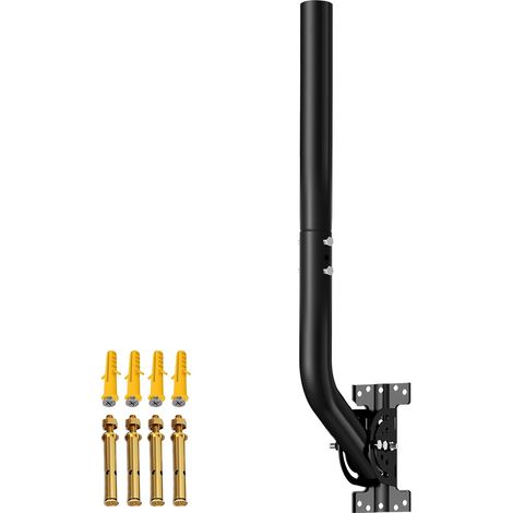 Mât d'antenne Universel pour antennes de télévision/Satellite/Radio/Wi-FI - Support d'installation sur Poteau et Mural réglable (Support de 52 cm - Noir) (1/5)
