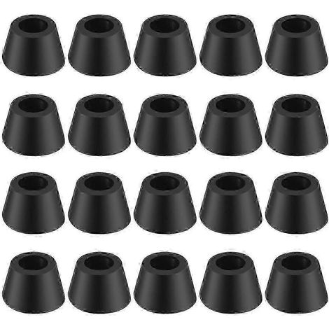 20 embouts en caoutchouc noir pour pieds de meubles (chaises, canapés et tables), diamètre 16 mm (1/5)