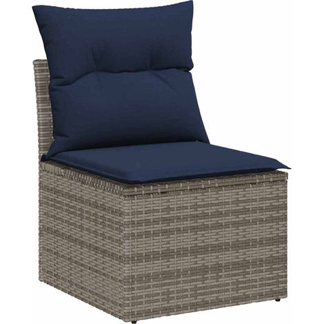 Maison Exclusive - Set di divani 5 pcs Grigio polyrattan (1/5)