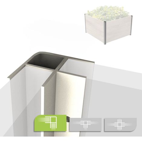 Biogreen Aluminium Eckprofil für ErnteMAXX Hochbeet 325 mm Rasenkante