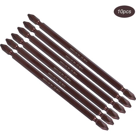 10-teiliges Set doppelseitiger Schraubendreherbits H6.3, magnetische Kreuzschlitzbits, langes Hardware-Werkzeugset (H6.3 x 150MMPH2) (1/5)