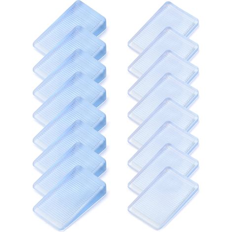 16 x Cales de Meubles Transparent, Cales en Plastique pour Meubles, WC, 2 Tailles (25 mm et 210 mm Hauteur) (1/5)
