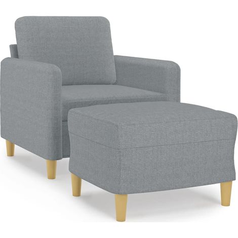 Maison Exclusive - Sessel mit Hocker Hellgrau 60 cm Stoff