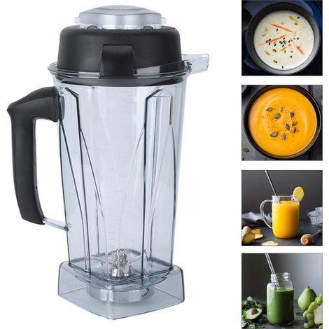 Kit d'accessoires de rechange pour bol mélangeur transparent de 1,9 L (64 oz), couvercle et lame, compatible avec les mélangeurs de la série C. (1/5)