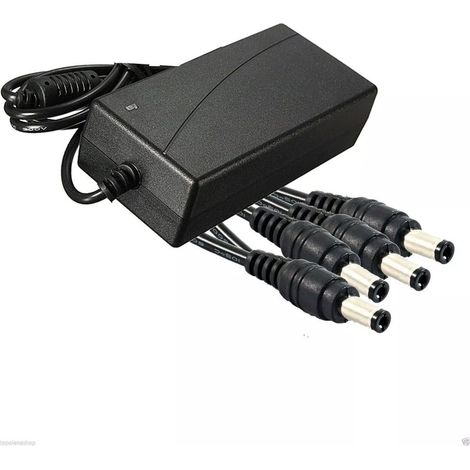 TrAdE Shop Traesio - Alimentatore Stabilizzato Trasformatore 12v 10 A 4 Uscite Telecamere Dvr Strisce - (1/5)