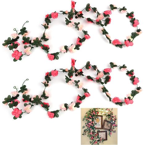 5-meter artificial flower garland for hanging, perfect for weddings, parties, gardens, bedrooms and tables (1/5)