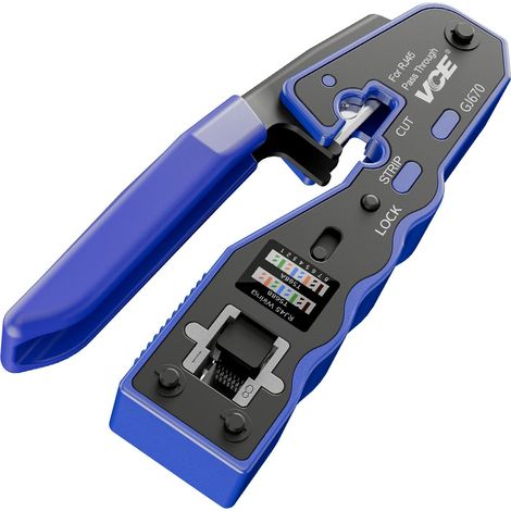 RJ45 Cross Crimper, Cat6A Cat6 Cat5E Ethernet Network Tool crimping tool, suitable for home and office network installations for ethernet cable (1/5)