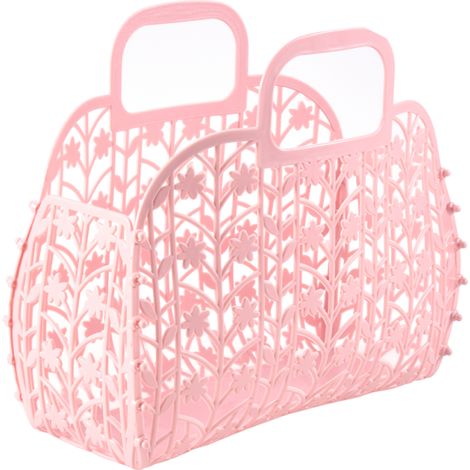 Cestino portaoggetti cavo per il bagno, cestino da doccia in plastica rosa