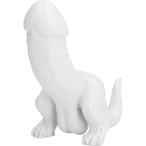 Ornement dinosaure en résine, imitation dinosaure adulte, blanc, idéal pour la décoration intérieure ou la chambre. (1/5)