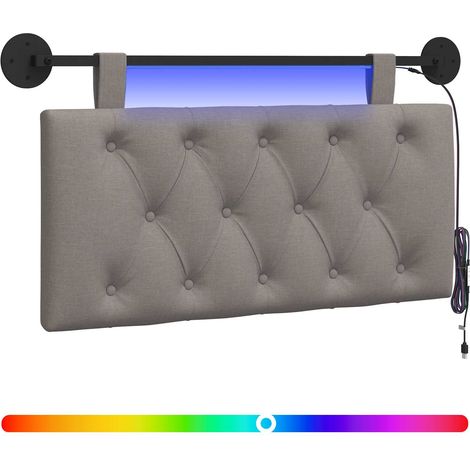 Maison Exclusive - Hängendes Kopfteil Mit LED Licht Taupe Stoff