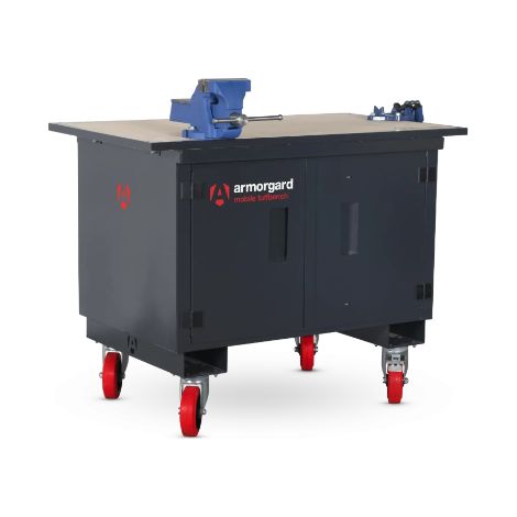Établi mobile sécurisé avec étaux chaîne et atelier 1000 kg acier – Armorgard MBH12-VF - 1290 mm