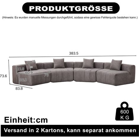 Módulo de sofá curvo de chenilla con 2 cojines, módulo de sofá semicircular, simétrico y curvo para dormitorio, sala de estar u oficina (para relajarse o tomar una siesta). (1/5)
