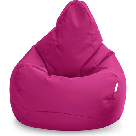 Loft25 - Sillón puff, sillón puff de interior y exterior con respaldo alto para adultos, sillón gaming para salón, sillón puff resistente al agua de 80x75 cm con relleno - Cerise (Sillón puf) (1/5)
