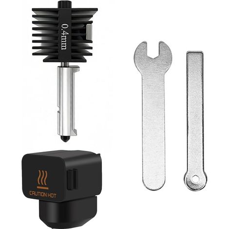 Extrusor de acero endurecido de 0,4 mm para Bambu Lab A1 y A1 Mini – Juego completo de extrusor con funda de silicona y 2 llaves de montaje, pieza de repuesto (1/5)