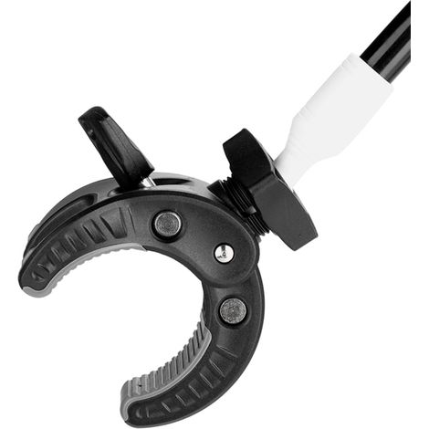 Supporto asciugacapelli per animali domestici regolabile a 360° (tubo in alluminio nero) (colore del morsetto casuale)