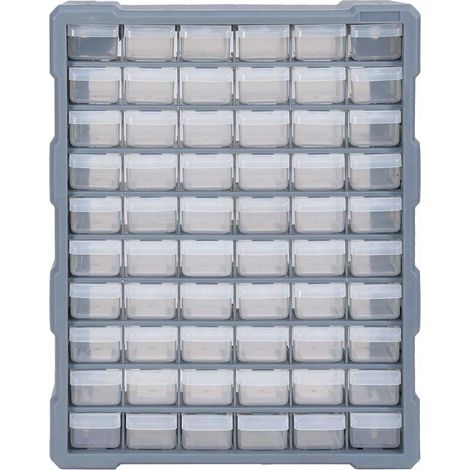 vidaXL Organizador multicajones con 60 cajones 38x16x47,5 cm (1/2)