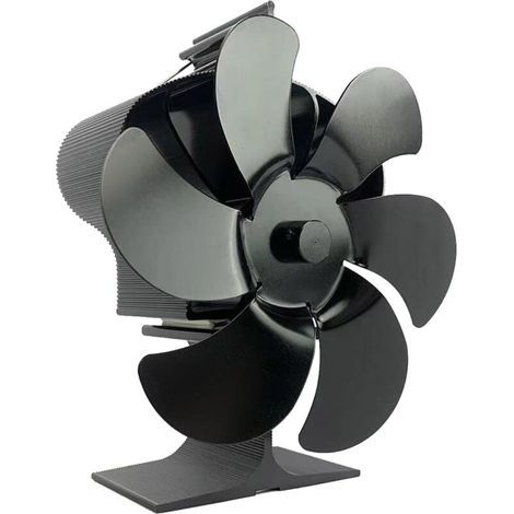 Wärmegetriebener Holzofenventilator, nicht-elektrischer Holzofenventilator, Pelletofenventilator, 6-flügeliger Kaminventilator (1/4)