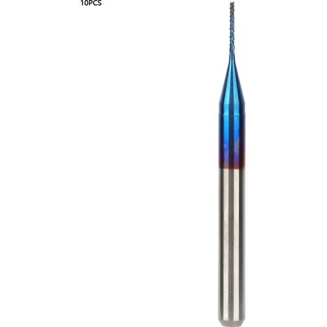 10 Stück Kegelfräser aus Wolframkarbid, blau beschichtet, für Leiterplattengraviermaschinen (0,5 mm) (1/5)