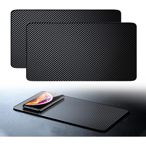 Alfombrilla antideslizante de 2 piezas para el salpicadero del coche, autoadhesiva, lavable y reutilizable, de gel de silicona, para el interior del coche, ideal para el móvil, las llaves y las gafas  (1/5)