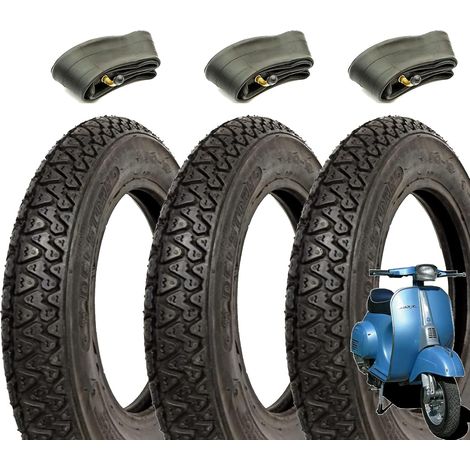 3 COPERTONI 3.00-10 + CAMERE PNEUMATICI COMPATIBILI CON VESPA PK 50 XL - 50 SPECIAL - 125 - ET3 (1/3)