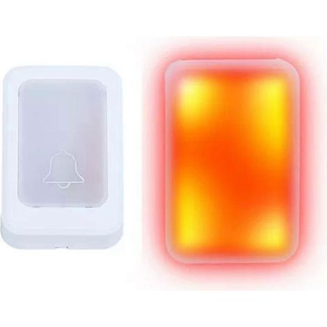 Sonnette sans fil à 12 faisceaux lumineux clignotants, idéale pour les personnes âgées, sourdes ou malentendantes. Fonction muette et longue portée. Prise américaine. (1/5)