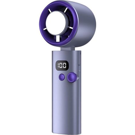 Ventilateur portable, 100 vitesses de ventilation, effet rafraîchissant, affichage LED, mini ventilateur portable rechargeable, silencieux, puissant, (1/5)