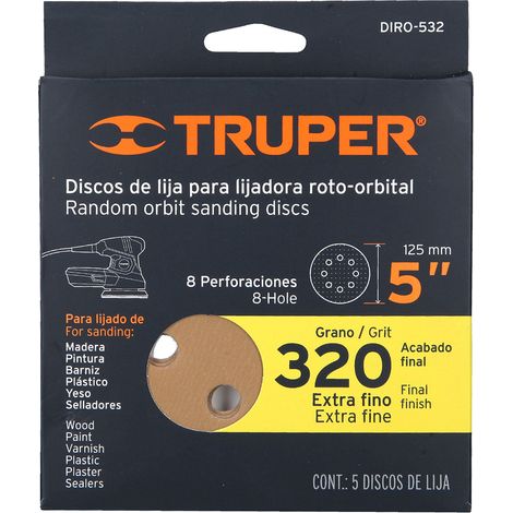 Discos de lija, 125 mm - Grano 320
