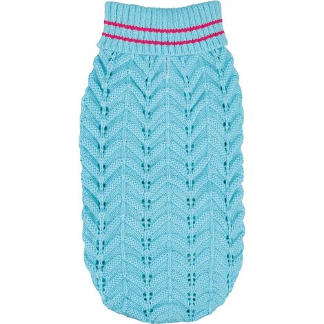 Pull pour Chien avec col roulé pour Un Style Romantique et élégant, Trou Laisse et Lavable en Machine Bleu Clair, XL