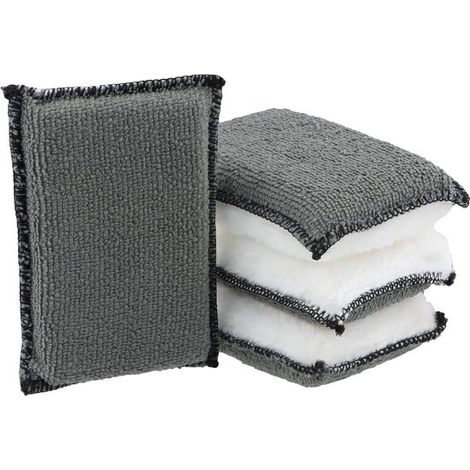 Set di 4 spugne abrasive riutilizzabili per interni auto, pulizia senza graffi, forte assorbimento d'acqua e pulizia efficace dei vetri. (1/5)