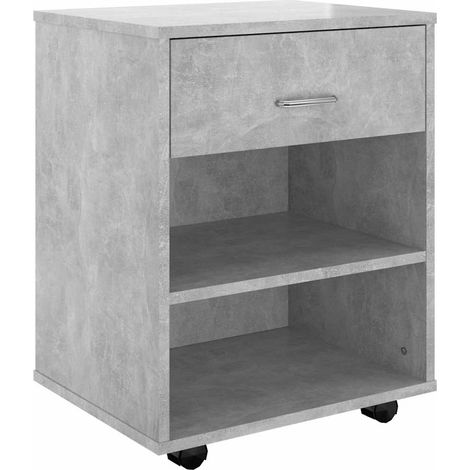 Maison Exclusive - Mobiletto con Ruote Grigio Cemento 46x36x59cm Legno Multistrato (1/5)