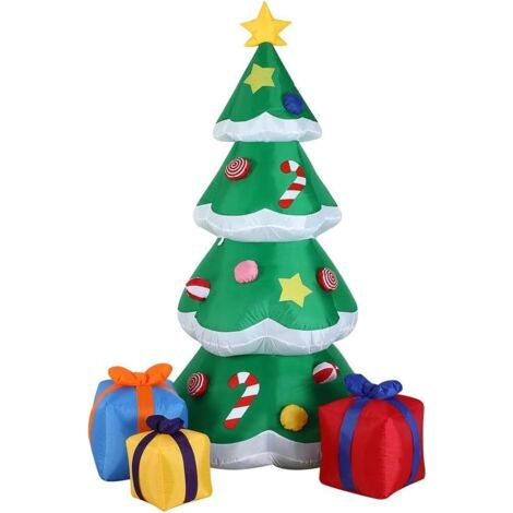 Sapin de Noël gonflable avec lumières Hauteur 230 cm Système autogonflant Protection IP44 Décoration de Noël Décoration extérieure (1/5)