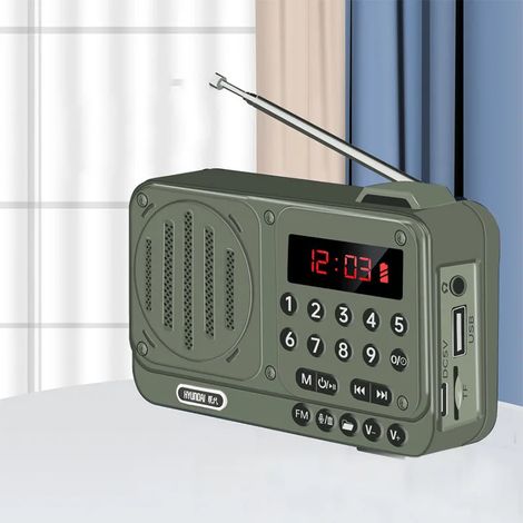 Mini radio FM de poche, récepteur radio portable haute sensibilité, haut-parleur intégré haute puissance, écran LED, enregistrement d'écran, lecture de dossiers (1/5)