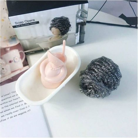 pair Support de boule de nettoyage en forme de baignoire, design unique, boîte de rangement mignonne et intéressante pour la cuisine, 1 pièce (boule de nettoyage non incluse) (1/3)