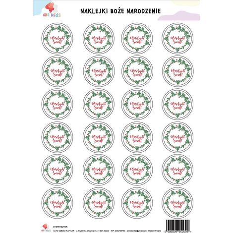 Adesivi di Buon Natale formato A4