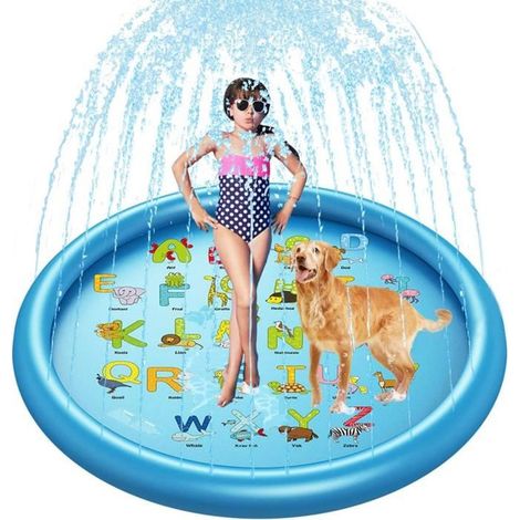 Tapis de jeu Sprinkle & Splash - Jet d\'eau 170CM PVC - Piscine de Jeux pour Enfant - Bleu