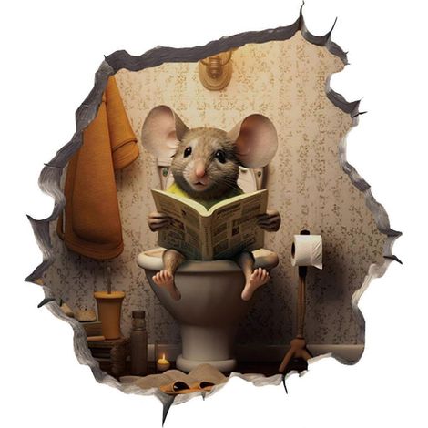 Stickers muraux décoratifs « Trou de souris », autocollant mural souris amusant, stickers muraux 3D réalistes « Trou de souris » pour la décoration murale de votre maison (1/4)