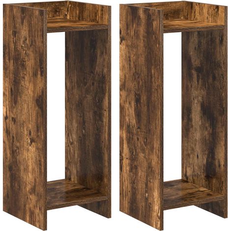 Plant Stand 2 pcs Smoked Oak 30 x 30 x 80 cm Engineered Wood vidaXL