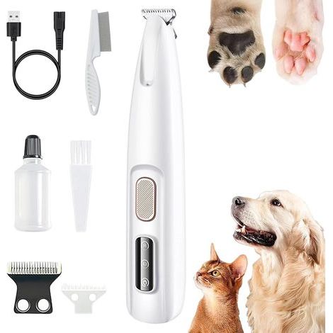 Tondeuse de Toilettage GrosMatou — Douceur & Sécurité, Tondeuse Chat Silencieuse, Rechargeable Par USB, Comprend un Éclairage LED, Compact et Pratique, Étanche (1/5)