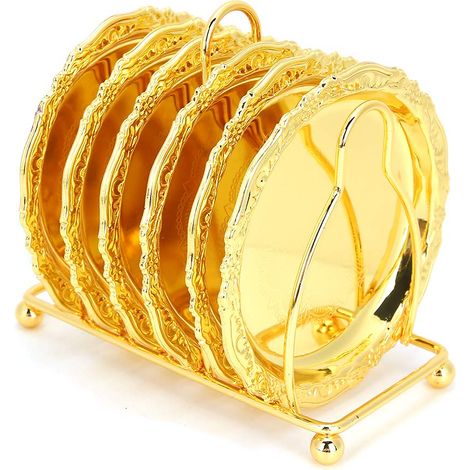 Dessous de verre résistants à la chaleur, dessous de verre cuisine pour boissons, dessous de verre avec support pour table basse, vintage européen, (1/5)