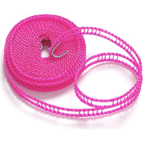 ZOLGINAH Tendedero Extensible Tendedero De Nylon Portátil Antideslizante para Acampar, Tendedero Retráctil A Prueba De Viento Línea De Secado De Lavandería Al Aire Libre, 3m Rosa (1/5)