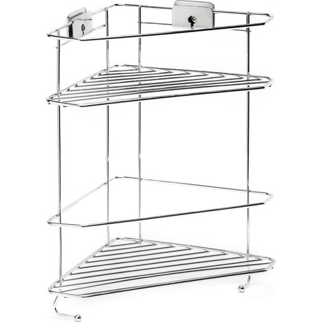 Étagère angulaire de douche 2 niveaux pour hôtel chrome en acier chromé mod. Grip (1/3)