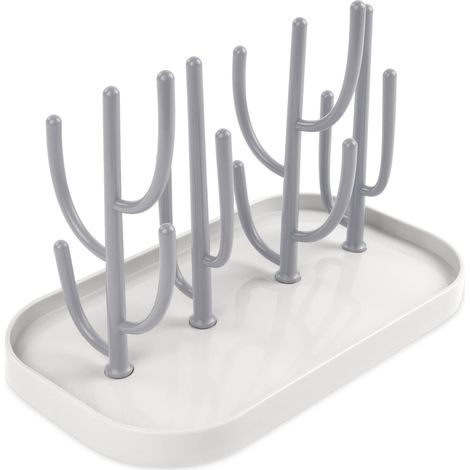 Séchoir À Biberons Egoutte biberons Arbre avec Bac à Eau Amovible pour Biberon Couverts Tétines Gobelets Gris (1/4)