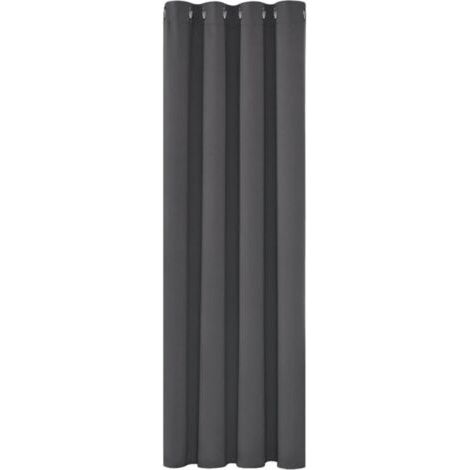 1Pièces Rideaux Occultants Isolant Thermique Anti Froid, 150x200 CM Design Moderne à Oeillets, Gris Foncé (1/4)